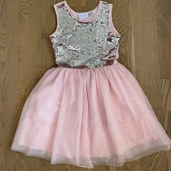 The Children's Place Other - The Children's Place Girls' Pretty flip Sequin Top Tulle Bottom Dress